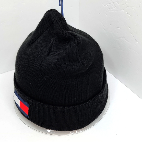 TOMMY HILFIGER HAT BEANIE , BLACK, UNISEX - Picture 2 of 8